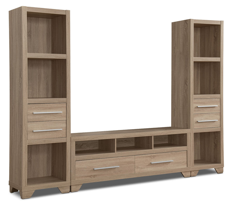 Glendale 3-Piece Entertainment Centre with 60\" TV Opening – Weathered White