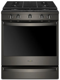 Whirlpool 5.8 Cu. Ft. Smart Gas Range with Air Fry and AquaLift® - Black Stainless - WEG750H0HV 