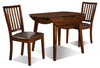 Andi 3pc Drop-Leaf Dining Set with Table & 2 Chairs, 42