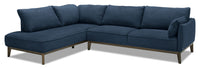 Gena 2-Piece Linen-Look Fabric Left-Facing Sectional - Midnight 