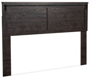 Grayson Panel Headboard, Made in Canada, Rustic, Dark Grey - Queen Size