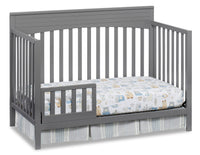 Harper 4-in-1 Convertible Baby Crib & Toddler Bed Set with Guard Rail Conversion Kit - Dove Grey 