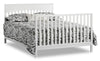 Harper 4-in-1 Convertible Baby Crib & Full Bed Set with Conversion Rail Kit - White