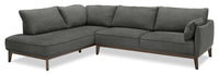 Gena 2-Piece Linen-Look Fabric Left-Facing Sectional - Charcoal 