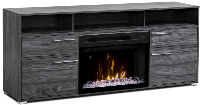 Sander 66\" TV Stand with Acrylic Ice Firebox