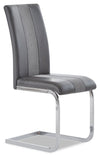 Jaye Dining Chair with Vegan-Leather Fabric, Metal - Grey