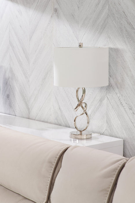 26\" Chrome Swirl Table Lamp