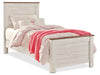 Willowton Panel Bed with Headboard & Frame for Kids, Whitewash - Twin Size