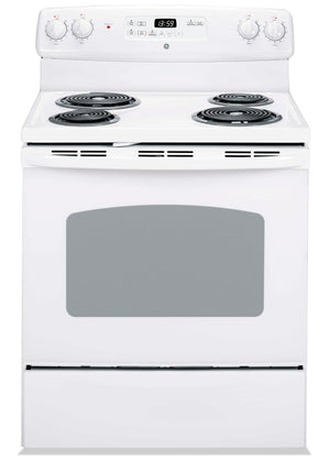 GE 5 Cu. Ft. Electric Range with Self Clean and Certified Sabbath Mode - White - JCBP240DMWW