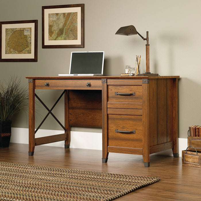 Carson Forge 53.15\" Office Desk with 3-Drawers - Washington Cherry