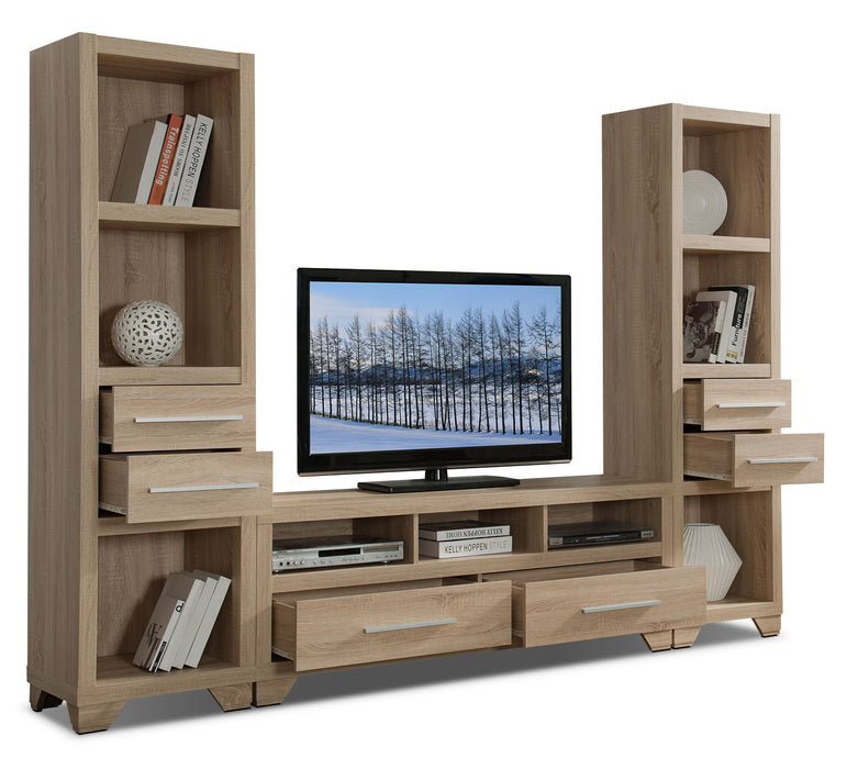 Glendale 3-Piece Entertainment Centre with 60\" TV Opening – Weathered White