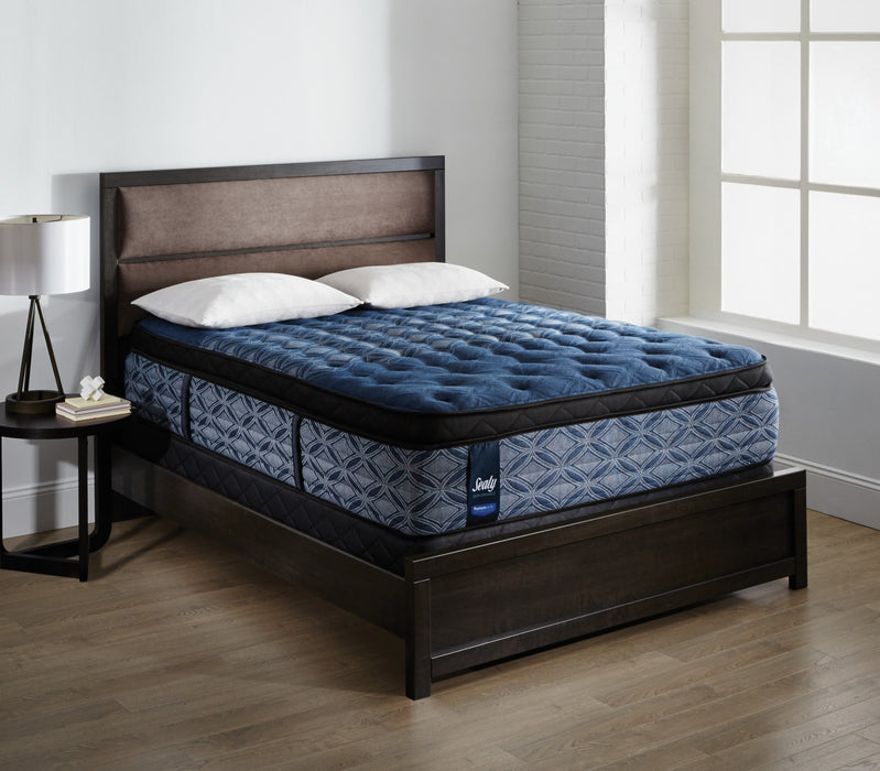 Sealy Posturepedic Plus Mornington Medium Euro Pillow-Top Low-Profile Split Queen Mattress Set