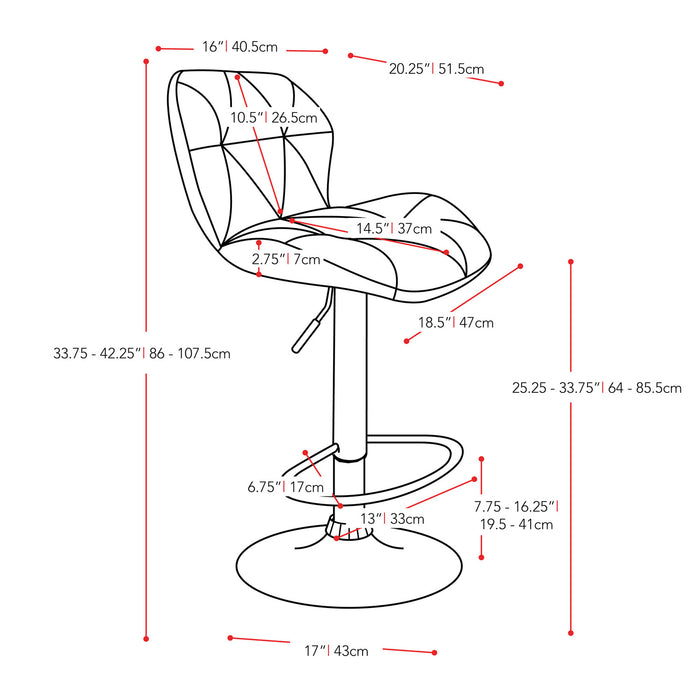 Emry Adjustable Bar Stool – Black