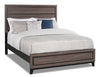 Kate Panel Bed with Headboard & Frame, Grey/Brown - Queen Size