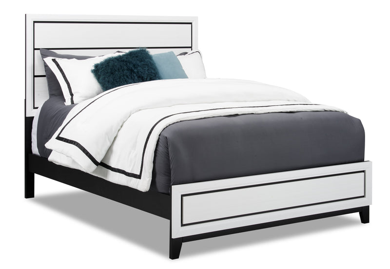 Kate 5pc Bedroom Set with Bed, Dresser & Mirror, White - Queen Size