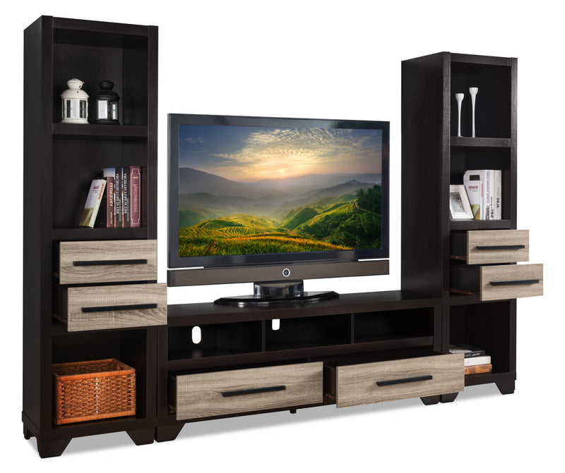 Glendale 3-Piece Entertainment Centre with Storage and Cable Management for TVs up to 65\"- Espresso