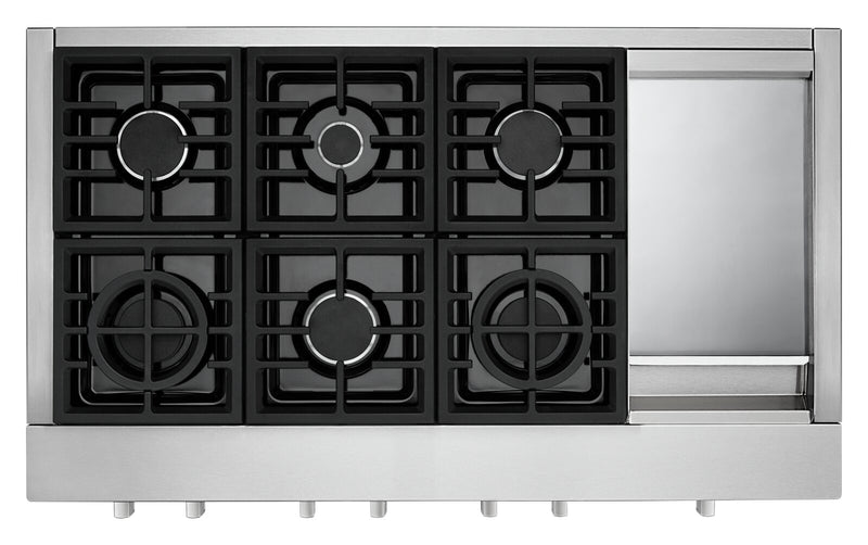 KitchenAid 48\" 6-Element Gas Cooktop - Stainless Steel - KCGC558JSS