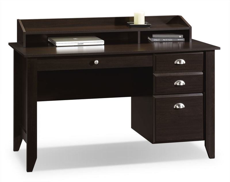 Shoal 53.15\" Creek Office Desk with 3-Drawers & Cubbyholes - Dark Brown