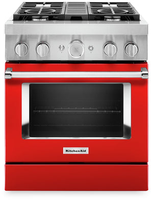 KitchenAid 4.1 Cu. Ft. Smart Dual Fuel Range with Self-Clean - Passion Red - KFDC500JPA