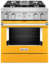 KitchenAid 4.1 Cu. Ft. Smart Gas Range with Self-Clean - Yellow Pepper - KFGC500JYP