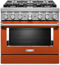 KitchenAid 6.3 Cu. Ft. Smart Gas Range with Self-Clean - Scorched Orange - KFGC558JSC