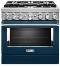 KitchenAid 5.1 Cu. Ft. Smart Gas Range with Self-Clean - Ink Blue - KFGC506JIB 