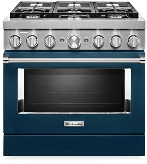 KitchenAid 5.1 Cu. Ft. Smart Gas Range with Self-Clean - Ink Blue - KFGC506JIB