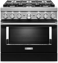 KitchenAid 5.1 Cu. Ft. Smart Gas Range with Self-Clean - Imperial Black - KFGC506JBK 