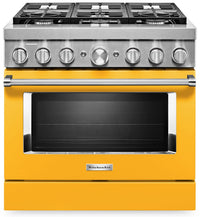 KitchenAid 5.1 Cu. Ft. Smart Dual Fuel Range with Self-Clean - Avocado Cream - KFDC506JAV