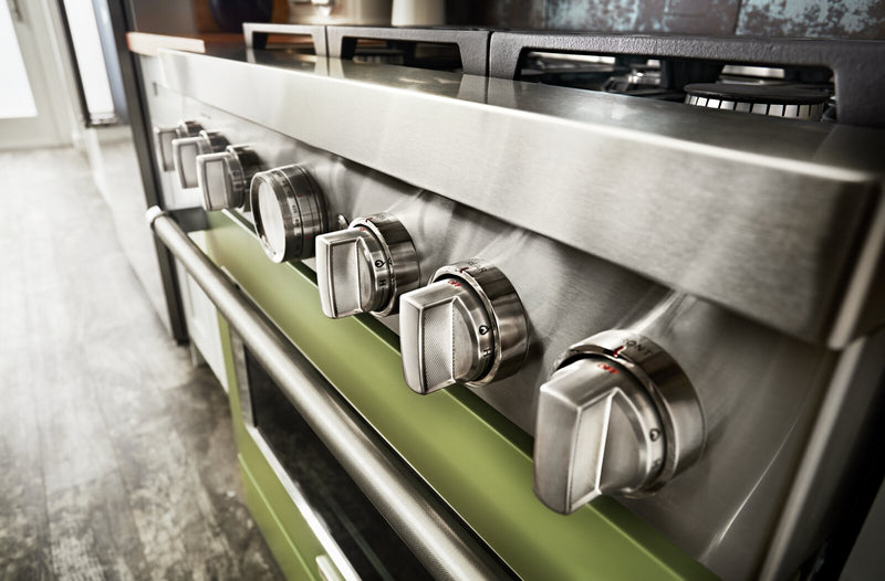 KitchenAid 5.1 Cu. Ft. Smart Dual Fuel Range with Self-Clean - Avocado Cream - KFDC506JAV
