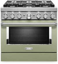 KitchenAid 5.1 Cu. Ft. Smart Dual Fuel Range with Self-Clean - Avocado Cream - KFDC506JAV