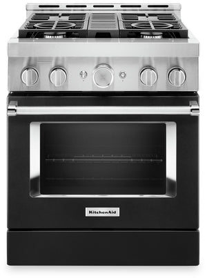 KitchenAid 4.1 Cu. Ft. Smart Gas Range with Self-Clean - Imperial Black - KFGC500JBK