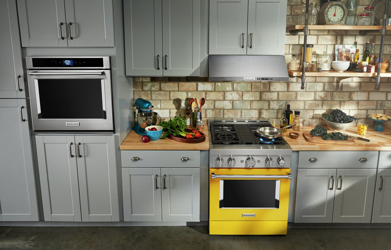 KitchenAid 4.1 Cu. Ft. Smart Gas Range with Self-Clean - Yellow Pepper - KFGC500JYP