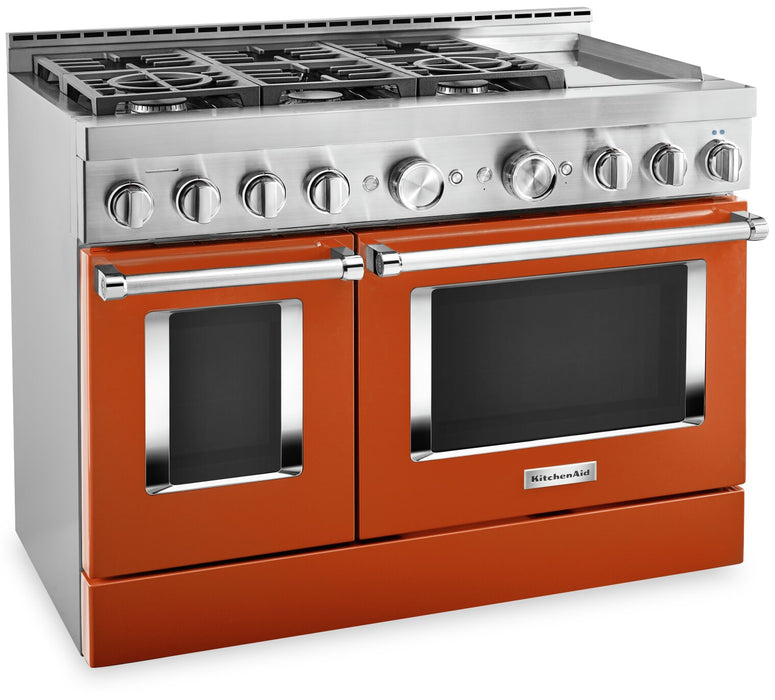 KitchenAid 6.3 Cu. Ft. Smart Gas Range with Self-Clean - Scorched Orange - KFGC558JSC
