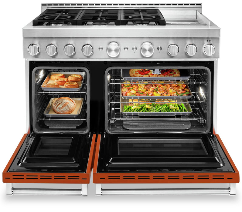 KitchenAid 6.3 Cu. Ft. Smart Gas Range with Self-Clean - Scorched Orange - KFGC558JSC