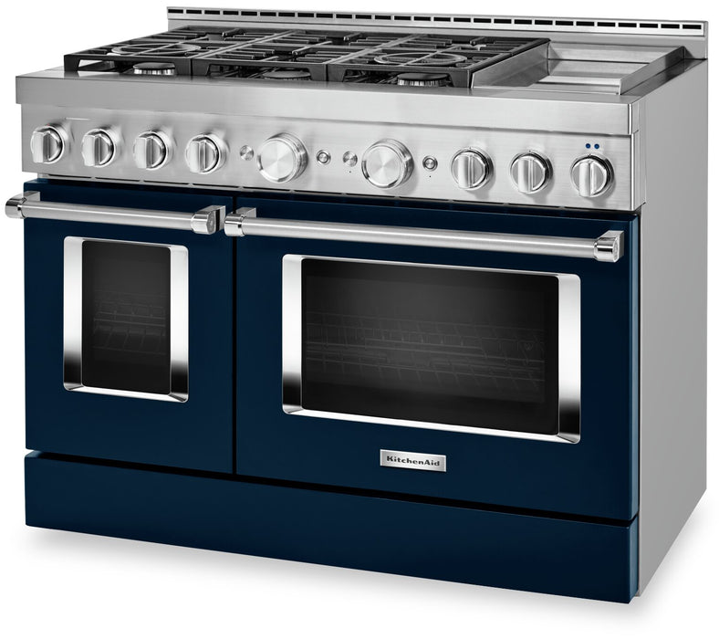 KitchenAid 6.3 Cu. Ft. Smart Dual Fuel Range with Self-Clean and Griddle - Ink Blue - KFDC558JIB