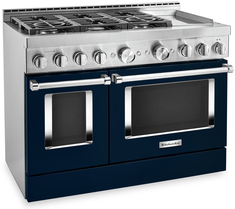 KitchenAid 6.3 Cu. Ft. Smart Dual Fuel Range with Self-Clean and Griddle - Ink Blue - KFDC558JIB