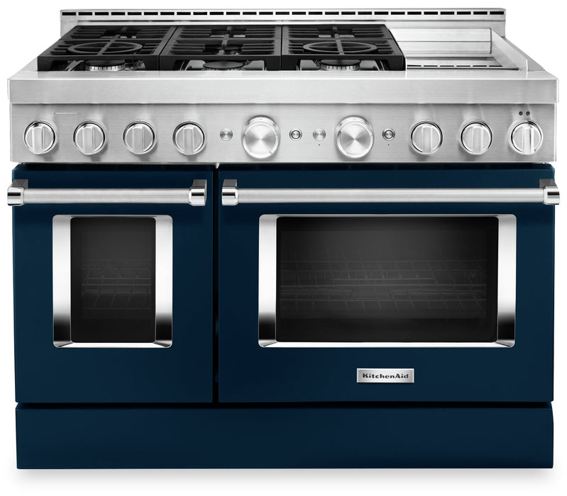 KitchenAid 6.3 Cu. Ft. Smart Dual Fuel Range with Self-Clean and Griddle - Ink Blue - KFDC558JIB