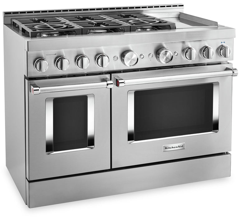 KitchenAid 6.3 Cu. Ft. Smart Gas Range with Self-Clean - Stainless Steel - KFGC558JSS