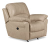 Kobe Genuine Leather Power Recliner - Stone 