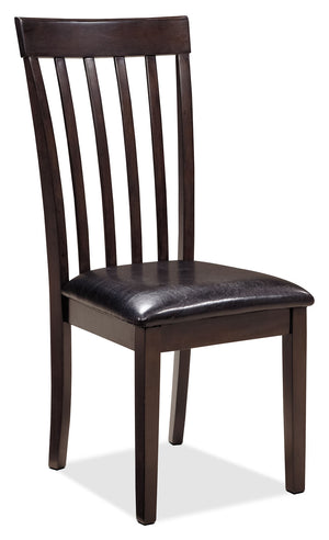 Hammis Dining Chair with Vegan-Leather Fabric, Slat-Back - Brown