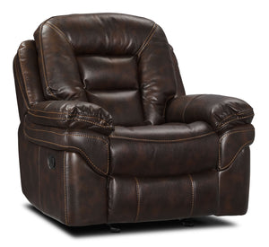 Leo Leath-Aire® Fabric Rocker Recliner - Walnut