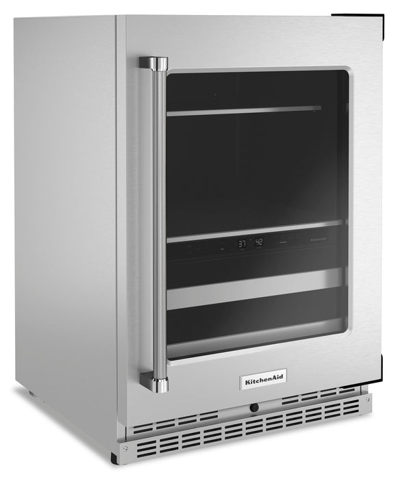 KitchenAid 24\" 4.9 Cu. Ft. Undercounter Beverage Refrigerator - Stainless Steel - KUBR314KSS