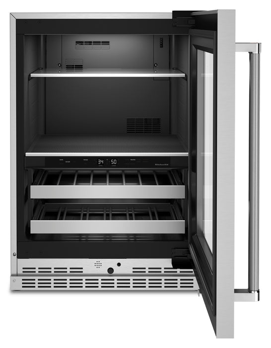 KitchenAid 24\" 4.9 Cu. Ft. Undercounter Beverage Refrigerator - Stainless Steel - KUBR314KSS