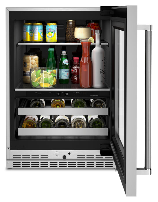 KitchenAid 24\" 4.9 Cu. Ft. Undercounter Beverage Refrigerator - Stainless Steel - KUBR314KSS