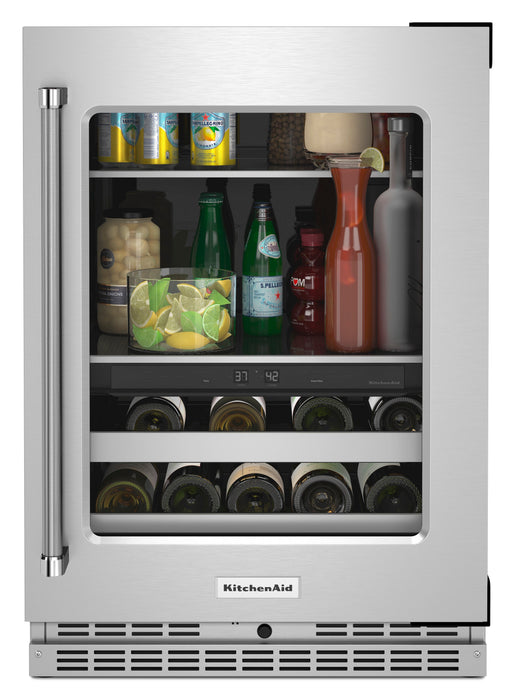 KitchenAid 24\" 4.9 Cu. Ft. Undercounter Beverage Refrigerator - Stainless Steel - KUBR314KSS
