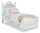 ["Livy Panel Bed for Kids, White, Vegan Leather - Twin Size"]