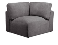 Lotus Chenille Corner Chair - Charcoal 