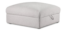 Lotus Chenille Ottoman - Linen 