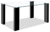 Milton Dining Table with Glass Top, 59.5